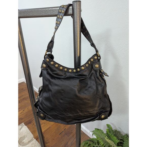 Kooba Leather Black Shoulder Bag with Gold hardware - Picture 1 of 16